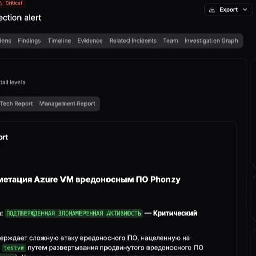Сводка обезличенного расследования SOCOL с отчётом и вкладками материалов